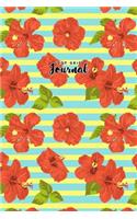 Dot Grid Journal: Dot Grid Bullet Journal Hibiscus Floral Flowers Pattern Notebook Blank Dotted Pages Small, 6 X 9, Planner Sketchbook Diary for Beginners Women Men G