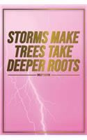 Storms Make Trees Take Deeper Roots - Dolly Parton -: Motivational Bullet Journal - 120-Page 1/4 Inch Dot Grid Inspirational Notebook - 6 X 9 Perfect Bound Glossy Softcover