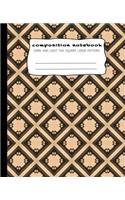 Composition Notebook: Dark and Light Tan Square Large Pattern: Composition Journal with Wide Ruled Paper, 7.5in x 9.25 in and 100 pages book for teens, girls, boys, kids,