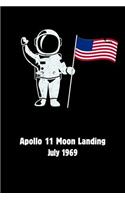 Apollo 11 Moon Landing July 1969 Anniversary Gift Notebook: Medium Ruled Blank Journal