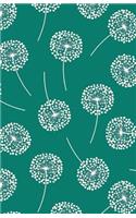 Journal Notebook Dandelions In Green: 162 Lined and Numbered Pages With Index Blank Journal For Journaling, Writing, Planning and Doodling.