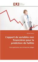 L'Apport de Variables Non Financi�res Pour La Pr�diction de Faillite: (Omn.Univ.Europ.)