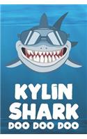 Kylin - Shark Doo Doo Doo: Blank Ruled Name Personalized & Customized Shark Notebook Journal for Boys & Men. Funny Sharks Desk Accessories Item for Writing Primary / Kindergar