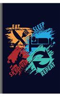 Eat Sleep Skydive Repeat: Sports Sayings Quotes Lifestyle Routine everyday Athlete Varsity Gift (6"x9") Dot Grid notebook Journal to write in