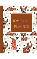Homework Planner: A Cute Dog Puppy 2019-2020 Student Academic Undated Daily, Weekly College, High, Middle School, Kindergarten, Elementary Calendar Assignment Organiz