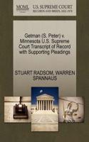 Getman (S. Peter) V. Minnesota U.S. Supreme Court Transcript of Record with Supporting Pleadings