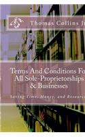 Terms And Conditions For All Sole-Proprietorships & Businesses