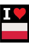 I Love Poland - 100 Page Blank Notebook - Unlined White Paper, Black Cover