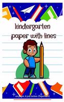 Kindergarten writing paper with lines for ABC kids
