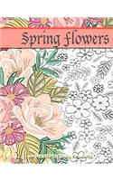 SPRING FLOWERS coloring books for adults relaxation