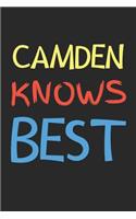 Camden Knows Best: Lined Journal, 120 Pages, 6 x 9, Camden Personalized Name Notebook Gift Idea, Black Matte Finish (Camden Knows Best Journal)