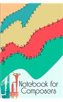 Notebook for Composers: DIN-A5 sheet music book with 100 pages of empty staves for composers and music students for melodies and music notation