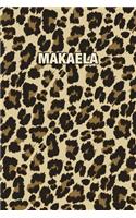 Makaela: Personalized Notebook - Leopard Print (Animal Pattern). Blank College Ruled (Lined) Journal for Notes, Journaling, Diary Writing. Wildlife Theme Des