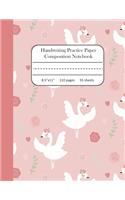 Handwriting Practice Paper Composition Notebook: Blank Writing Sheets with Dotted Midline for Kids size 8.5x11 inches