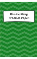 Handwriting Practice Paper: Notebook / Journal with dotted lined paper for K-6 Students Older Children Kids 100 pages, 6" x 9", Green Zigzag Plain SEN