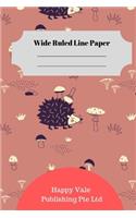 Cute Hedgehog Theme Wide Ruled Line Paper