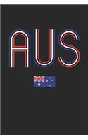 Vintage Australia Notebook - Australia Diary - Retro Australian Flag Journal - Australia Gifts: Medium College-Ruled Journey Diary, 110 page, Lined, 6x9 (15.2 x 22.9 cm)