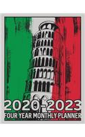 Leaning Tower of Pisa Flag of Italy 2020 - 2023 Four Year Monthly Planner: Calendar, Notebook and More