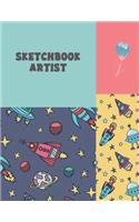 Sketchbook artist: A Journal With Blank Paper For Drawing, Sketching, Doodling, Journal Writing And Notes 120 Pages Large Size 8.5" x 11"