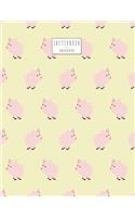 Sketchbook: Cute Pig on Yellow Cover (8.5 X 11) Inches 110 Pages, Blank Unlined Paper for Sketching, Drawing, Whiting, Journaling & Doodling