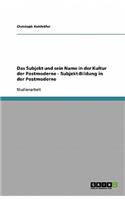 Subjekt und sein Name in der Kultur der Postmoderne - Subjekt-Bildung in der Postmoderne