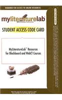 MyLiteratureLab Resources Blackboard/WebCT -- Standalone Access Card (OLD CARD): (English)