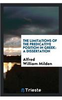 The Limitations of the Predicative Position in Greek ..