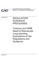 Regulatory Guidance Processes: Treasury and OMB Need to Reevaluate Long-standing Exemptions of Tax Regulations and Guidance