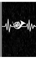 French Horn Heartbeat: Hornist Instrumental Gift for Musicians (6x9) Music Notes Paper