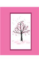 Cherry Blossom Blank Sketchbook: 8" x 10" 120 white pages for Drawing, Doodling or Sketching