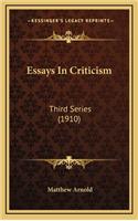Essays in Criticism: Third Series (1910)