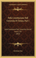 Della Constituzione Dell Universita Di Torino, Part 1