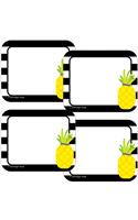 Simply Stylish Tropical Pineapple Stripe Name Tags