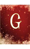 G: Monogram Initial G, Christmas Notebook/Journal/Diary 100 Pages, 8.5 x 11