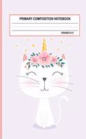 Primary Composition Notebook Grades K-2 Kawaii Kitty Cat