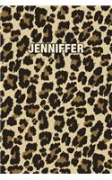 Jenniffer: Personalized Notebook - Leopard Print (Animal Pattern). Blank College Ruled (Lined) Journal for Notes, Journaling, Diary Writing. Wildlife Theme Des