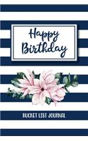 Happy Birthday Bucket List Journal