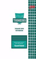 Visual Thinkers Square Grid, Quad Ruled, Composition Notebook, 100 Sheets, Large Size 8 x 10 Inch White Cover