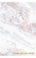 Composition Book: Marble + Gold Wide Lined Small Notebook - 110 Page Blank Large Wide Ruled Journal for Jotting Doodling Journaling Writing Notes for Women Girls Teen