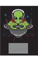 Alien Gamer Notebook: Composition Notebook and Journal for Boys and Teens, UFO Alien Video Gamer, College Ruled Lined Paper, Back to School Notebook