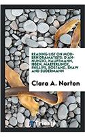 Reading List on Modern Dramatists