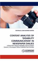 Content Analysis of 'Disability Communication' in Newspaper Dailies