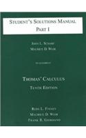 Student Solutions Manual Part 1 for Thomas' Calculus