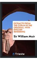 Extracts from the Coran in the Original: With English Rendering