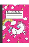 Composition Notebook: Unicorn Sky Edition: Single Subject, School Writing Journal, Blank Lined Book