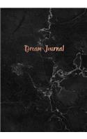 Dream Journal: Smokey Black Marble Dream Diary, Gift for Girls (7x10 - 100 pages) Thoughts, Emotions, Interpretations and Dreams