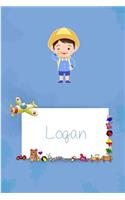 Logan: Personalized Name 6 x 9 Inch Matte Softcover Paperback Notebook Journal With 120 Blank Lined Pages Gift For Boys Teens Men