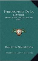 Philosophies De La Nature