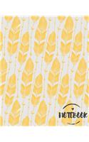 Notebook: Golden Bohemian Feature Journal: 8 x 10 size: Lined Journal: Perfect to write in