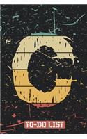 C To-Do List: Task Writing & Note Taking Lined To-Do List / Notebook Gift, 120 Pages, 6x9, Black Background Cover, Matte Finish